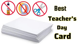 DIY Teachers Day Card Idea Teachers Day Gift ideas Greeting Card For Teacher White paper craft [upl. by Amaerd663]