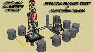 quotFRACKING Tower amp FRACTIONING Towerquot Guide for HBMs Mod  Setting up an OIL REFINERY in Minecraft [upl. by Lirba]