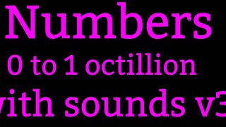 Numbers 0 to 1 octillion with sounds v3 [upl. by Countess]