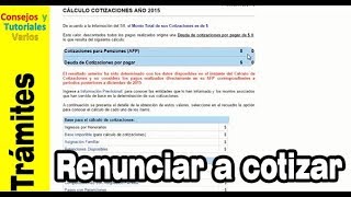 Cómo renunciar a cotizar para devolución impuesto a la renta servicio impuestos internos Chile [upl. by Esirrehc901]