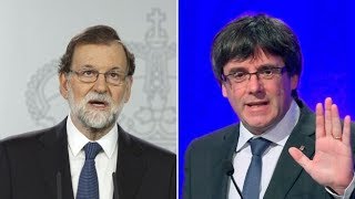 Catalonia independence Rajoy dissolves Catalan parliament  BBC News [upl. by Childers]