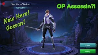 NEW HERO Gossen Skill Review and Gameplay OP Assasin Mobile Legend [upl. by Kevon281]