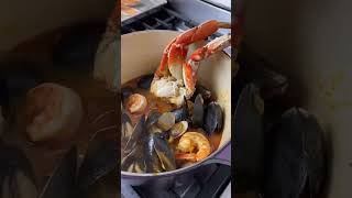 Cioppino is a hearty Italian seafood and tomato stew mediterraneanrecipe italiancooking [upl. by Devy108]