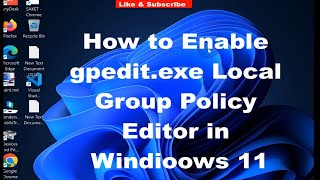 Enable gpedit exe Local Group Policy Editor in Windows 11 [upl. by Nomis]