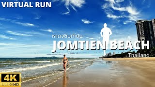 Virtual Run 4K UHD – Barefoot Run on Jomtien Beach  Thailand [upl. by Mcknight]