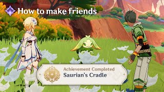 Saurians Cradle Hidden Achievement How To Make Friends Commission Quest Genshin Impact 50 [upl. by Liuka]