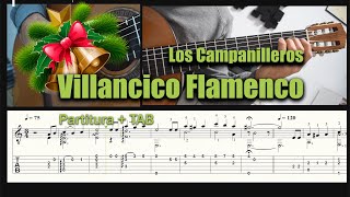 VILLANCICO FLAMENCO  Los Campanilleros  Partitura  TAB PDF [upl. by Lyckman]