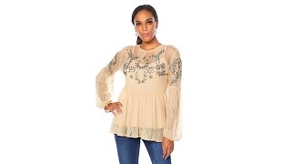 LaBellum by Hillary Scott Embellished Top with Camisole [upl. by Aicenat280]