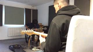 Rock Guitar grade learner playing the Hedonism solo with use of wah and delay effects [upl. by Leeke]