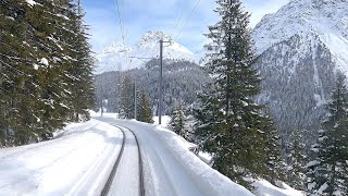 ★ 4K 🇨🇭 Arosa  Chur Cab ride Switzerland 022021 [upl. by Jablon742]