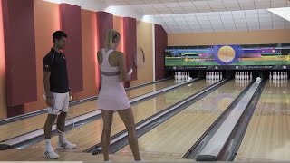 Sharapova vs Djokovic Tennis Bowling Battle [upl. by Metcalf]