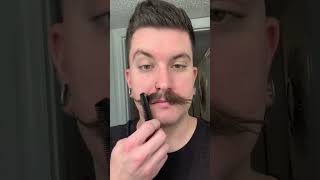 How to trim a handlebar mustache Putting in mustache wax first helps a lot [upl. by Hillman514]