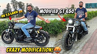 INDIA Most Loaded Continental GT 650 EVER 😱  Custom Modified GT 650 with Loud Akrapovic Exhaust🤬 [upl. by Orimar7]