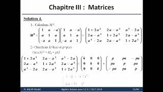 Algèbre linéaire  Chapitre III  Matrices  Exercices et Solutions [upl. by Eihs48]