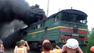 Russian train black smoke Epic video [upl. by Rois]