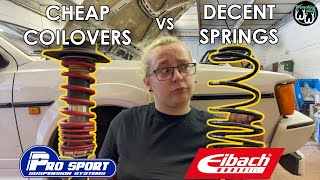 Cheap Coilovers vs Decent Lowering Springs Mk2 Scirocco Suspension Overhaul [upl. by Anilos568]