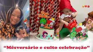 Aline Vida de Mãe faz mesversário para Zaya e celebra em culto com família e lanche com filhos [upl. by Inavoy]