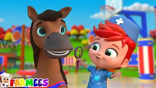 Cinco Caballos Altos Número Canción y Más Video musical Para Niños Por Farmees [upl. by Dlopoel]