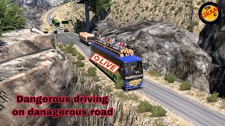 driving overload bus on beautiful road 18 [upl. by Nador783]