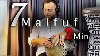 7 DARBUKA PATTERNS in 2 minutes‼️  MALFUF🌀 [upl. by Christmas]