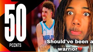 Warriors fan reacts to LAMELO BAL 50 POINT GAME VS BUCKS [upl. by Halley]