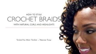 Kanekalon Curly Crochet Braids with Natural Highlights Tutorial [upl. by Eelano]