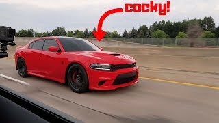 RACED A HELLCAT IN MY 2018 MUSTANG GT SURPRISED [upl. by Zenobia]