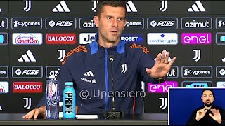 Conferenza stampa THIAGO MOTTA pre JuveParma quotCon Gatti nessun problema Koopmeiners recuperatoquot [upl. by Akinor971]