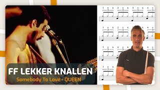 Drum mee met Queen  Somebody To Love  Online Drumles [upl. by Munniks114]