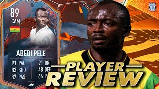 89 HEROES ABEDI PELE PLAYER REVIEW FUT HEROES ABEDI PELE  FIFA 22 ULTIMATE TEAM [upl. by Braswell]