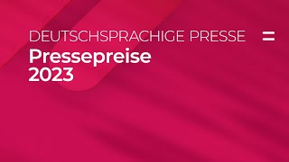 Prix de la Presse  Persprijzen  Pressepreise 2023  Deutschsprachige Presse [upl. by Eimar793]