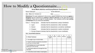 How to modify questionnaire  Quantitative Research for SHS [upl. by Kim]