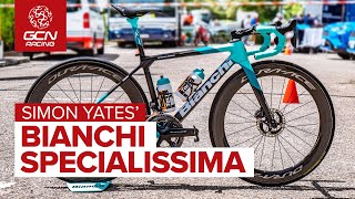 Simon Yates Bianchi Specialissima  Team BikeExchanges Lightweight Italian Race Bike [upl. by Patricia]