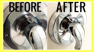 How to REMOVE HARD WATER STAINS from TAPS TILES FAUCETS amp Shine Them SO IMPRESSIVE Andrea Jean [upl. by Skip868]