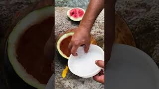 Refreshing Watermelon Milkshake in the Outdoors 🌞🍉🥤 foodlovers SummerDrinks [upl. by Cox]