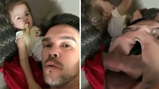 Dad terrifies kid with viral horse face video filter Shorts [upl. by Deonne]