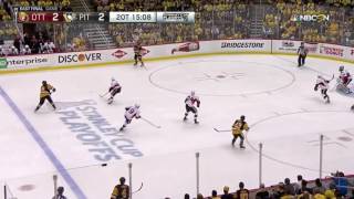 Chris Kunitz Double Overtime Goal vs Senators Sends Penguins to Stanley Cup Final NBC Call [upl. by Punke]