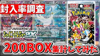 【ポケカ】シャイニートレジャーex 封入率調査 200BOXの開封結果を集計してみた【ポケモンカード】Shiny Treasure ex Pull Rates [upl. by Arde406]