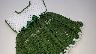 VESTIDO BEBE CROCHET GANCHILLO tutorial paso a paso  CROCHET BABY DRESS step by step tutorial [upl. by Aihtela]