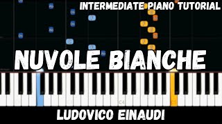 Ludovico Einaudi  Nuvole Bianche Intermediate Piano Tutorial [upl. by Brandy]