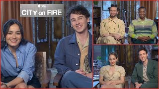 CITY ON FIRE Cast Interview Chase Sui Wonders Wyatt Oleff Nico Tortorella Jemima Kirke [upl. by Clim]