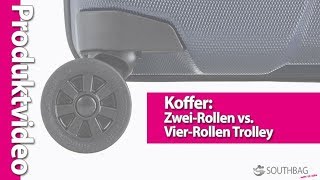 Koffer Die Kofferrollen  ZweiRollen vs VierRollen Trolley [upl. by Gregorius]