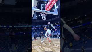 Zach Lavine with the Dunk Contest dunk in the layup line 😱 [upl. by Leanatan]