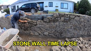 Constructing stone wall [upl. by Rojas]