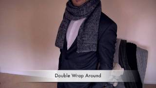 How to Tie a Scarf  Men  Double Wrap Around [upl. by Eioj]