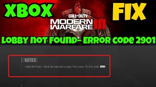 COD MW3 Lobby not found cause of error 10 error code 2901 Fix [upl. by Landing]