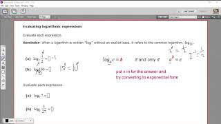 Evaluating logarithmic expressions [upl. by Raual459]