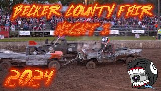 INSANE Carnage at Becker County Fair Demolition Derby Gut amp Go Big Trucks and Compacts GO WILD🔥💥 [upl. by Pace]