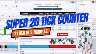 🤖NEW BOT SUPER 20 TICK COUNTER Ver 10  21 USD IN 3 MINUTES 🤑 FREE ON NEURONAL TRADER [upl. by Vivyanne]