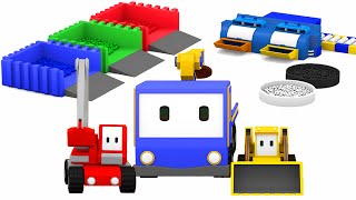 Les blocs de couleur  Apprendre les couleurs avec Tiny Trucks bulldozer grue tractopelle [upl. by Collette]